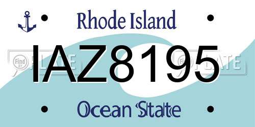 IAZ8195 Rhode Island License Plate