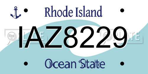 IAZ8229 Rhode Island License Plate