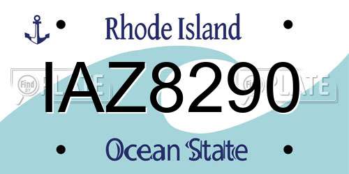 IAZ8290 Rhode Island License Plate