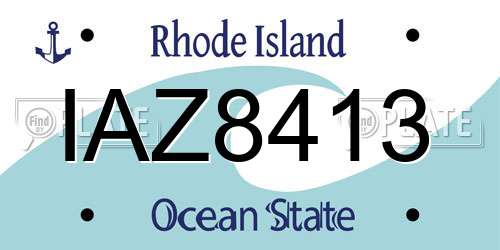 IAZ8413 Rhode Island License Plate