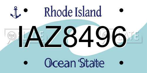 IAZ8496 Rhode Island License Plate