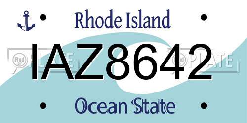 IAZ8642 Rhode Island License Plate