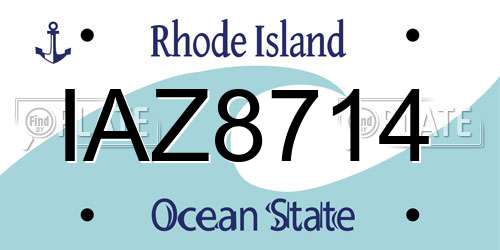 IAZ8714 Rhode Island License Plate