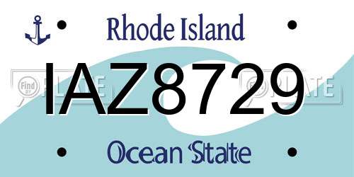 IAZ8729 Rhode Island License Plate
