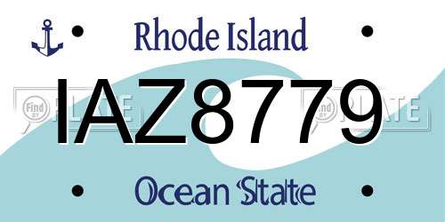 IAZ8779 Rhode Island License Plate