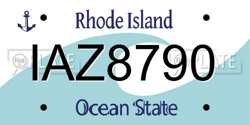 IAZ8790 Rhode Island License Plate