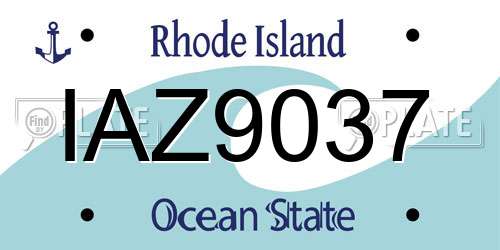 IAZ9037 Rhode Island License Plate