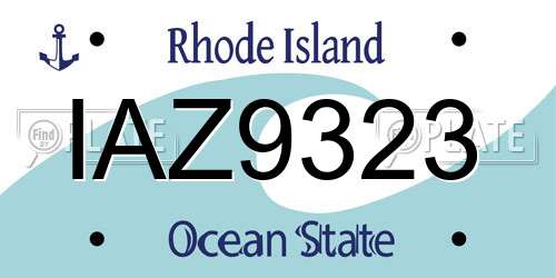 IAZ9323 Rhode Island License Plate