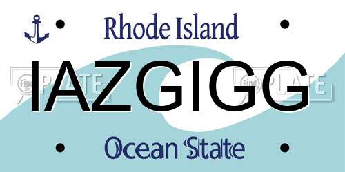 IAZGIGG Rhode Island License Plate