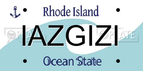 IAZGIZI Rhode Island License Plate