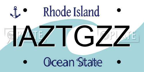 IAZTGZZ Rhode Island License Plate