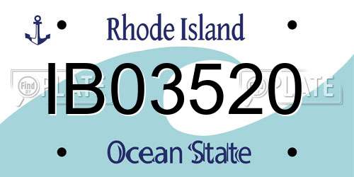 IB03520 Rhode Island License Plate