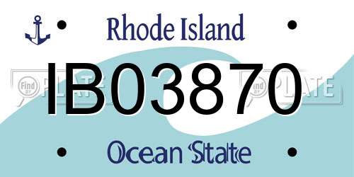 IB03870 Rhode Island License Plate