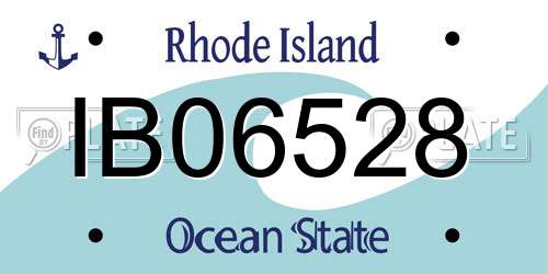 IB06528 Rhode Island License Plate