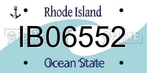 IB06552 Rhode Island License Plate