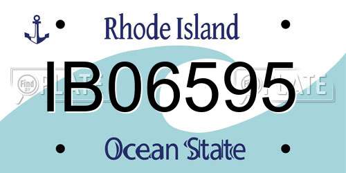 IB06595 Rhode Island License Plate