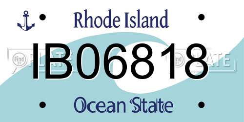IB06818 Rhode Island License Plate