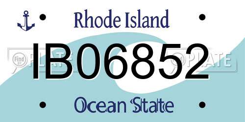 IB06852 Rhode Island License Plate