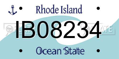 IB08234 Rhode Island License Plate