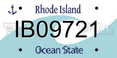 IB09721 Rhode Island License Plate