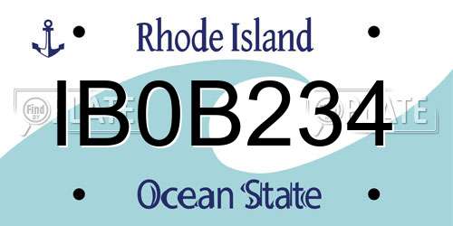 IB0B234 Rhode Island License Plate
