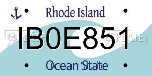 IB0E851 Rhode Island License Plate