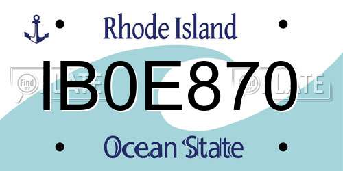 IB0E870 Rhode Island License Plate