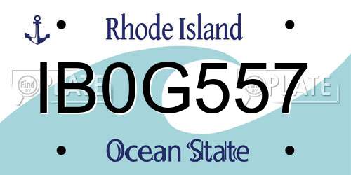 IB0G557 Rhode Island License Plate