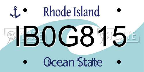 IB0G815 Rhode Island License Plate