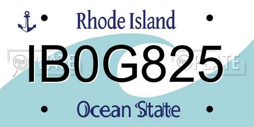 IB0G825 Rhode Island License Plate