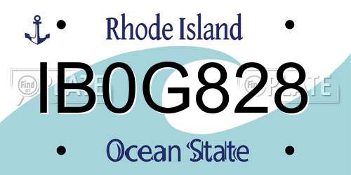 IB0G828 Rhode Island License Plate
