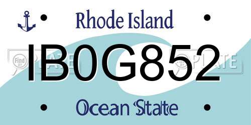 IB0G852 Rhode Island License Plate