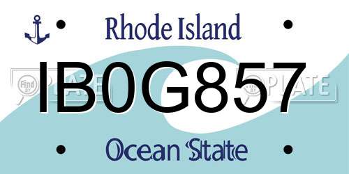 IB0G857 Rhode Island License Plate