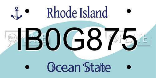 IB0G875 Rhode Island License Plate
