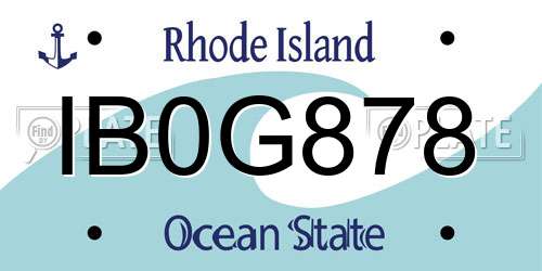 IB0G878 Rhode Island License Plate