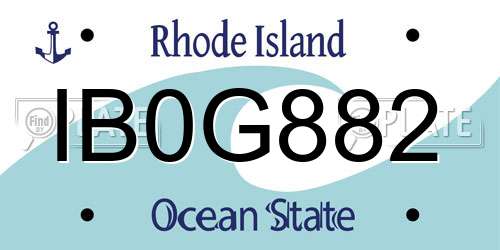 IB0G882 Rhode Island License Plate