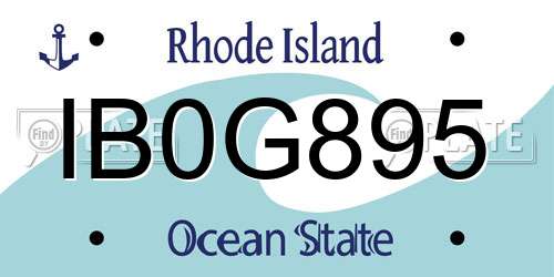 IB0G895 Rhode Island License Plate