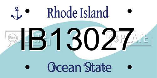 IB13027 Rhode Island License Plate