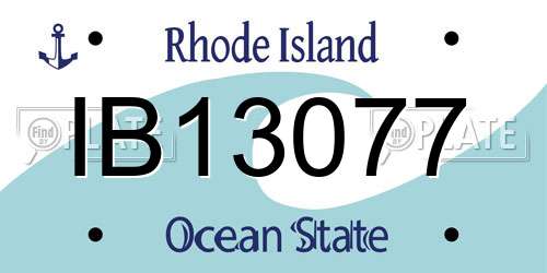 IB13077 Rhode Island License Plate