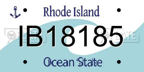 IB18185 Rhode Island License Plate