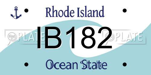 IB182 Rhode Island License Plate
