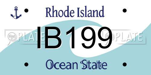 IB199 Rhode Island License Plate