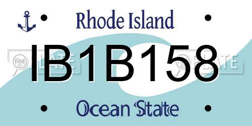 IB1B158 Rhode Island License Plate