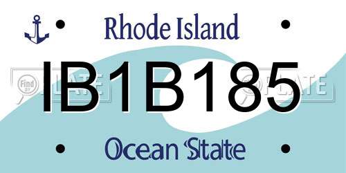 IB1B185 Rhode Island License Plate