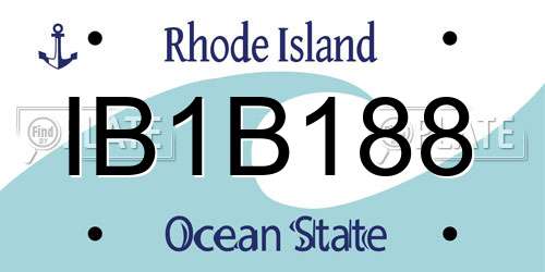 IB1B188 Rhode Island License Plate
