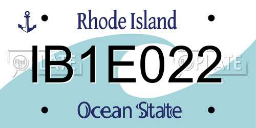 IB1E022 Rhode Island License Plate
