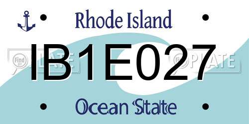 IB1E027 Rhode Island License Plate