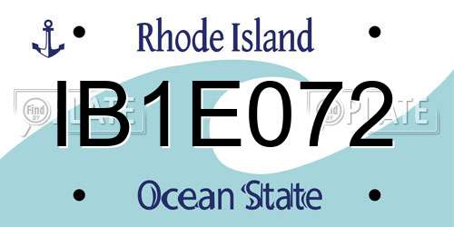IB1E072 Rhode Island License Plate