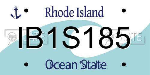 IB1S185 Rhode Island License Plate