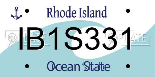 IB1S331 Rhode Island License Plate